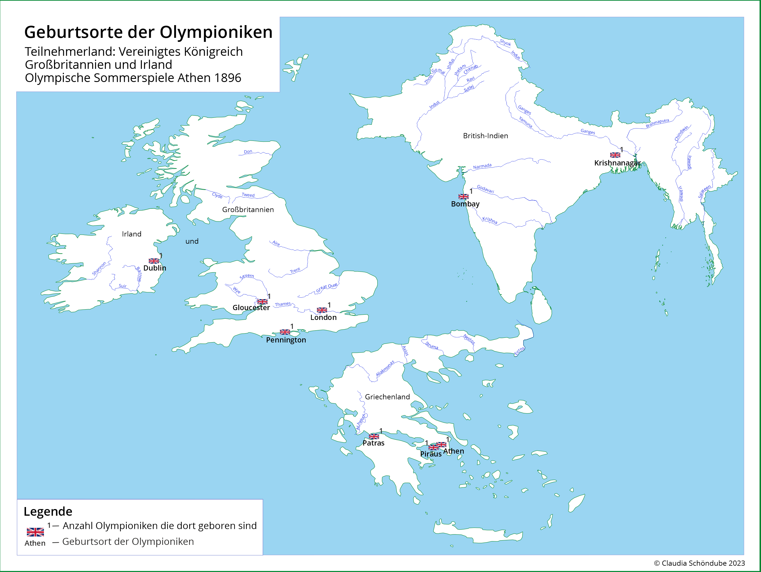 Geburtsorte Teilnehmer Großbritannien und Irland