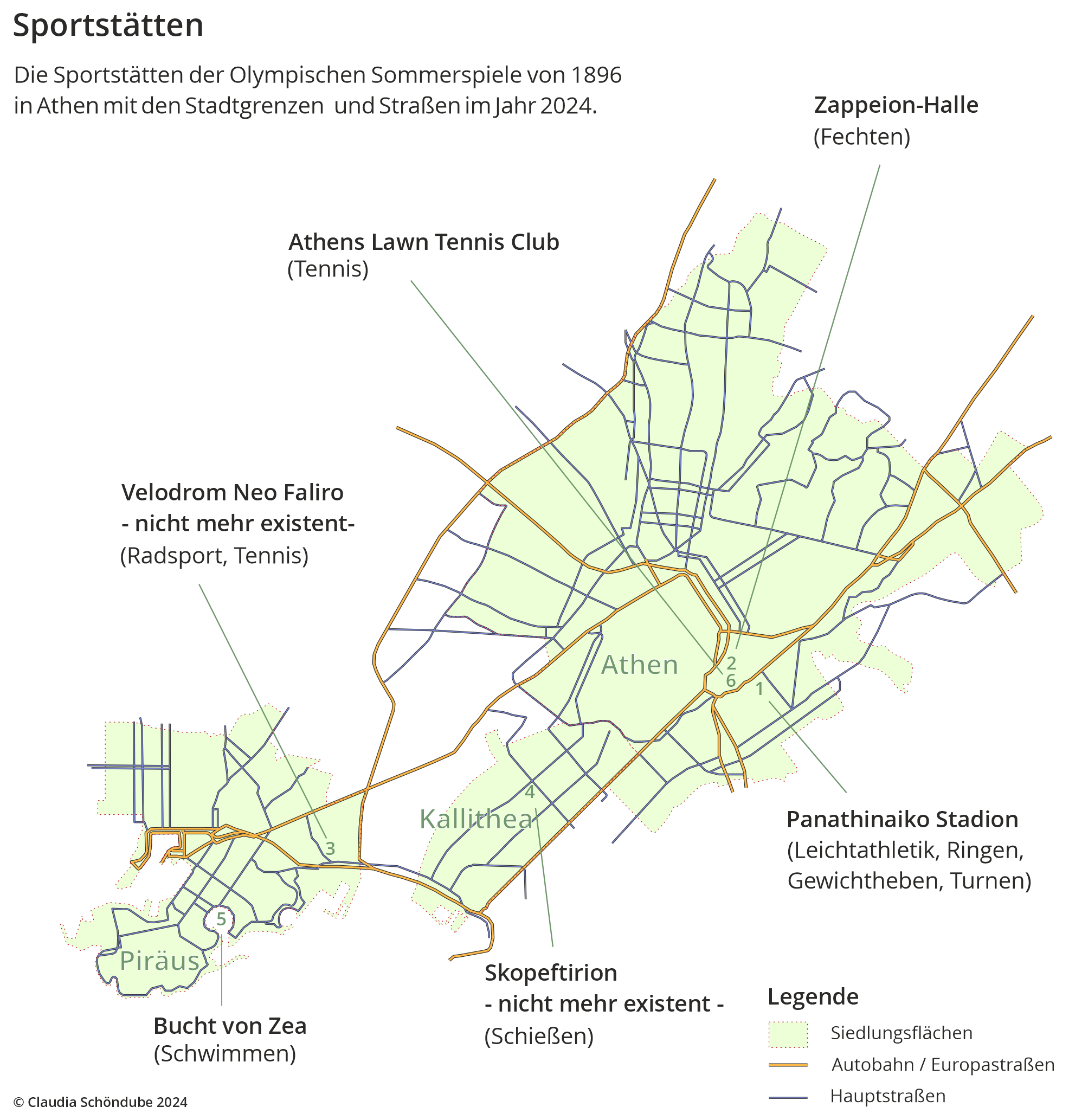 Sportstätten bei den Olympsichen Sommerspielen in Athen 1896