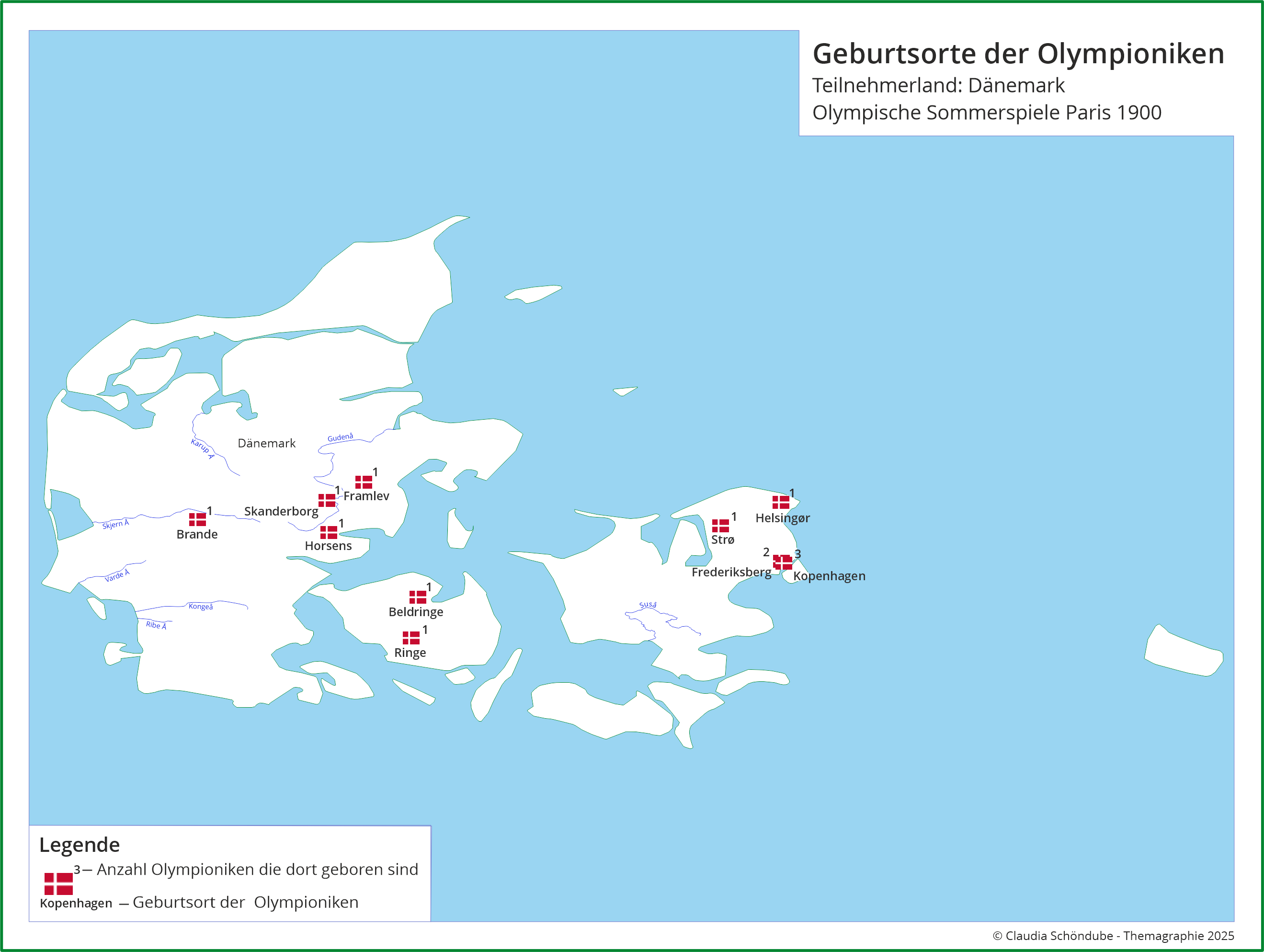 Geburtsorte Teilnehmer Dänemark